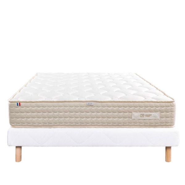 LUXURY LITERIE - Ensemble matelas + sommier - SUBLIME - 160 x 200 cm - Tapissier - Ferme - Face été/hiver