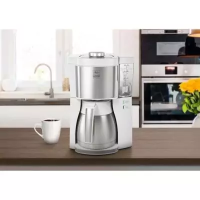 Cafetière filtre MELITTA 10 tasses - Blanc/Acier Brossé Cafetière filtre MELITTA 10 tasses - Blanc/Acier Brossé