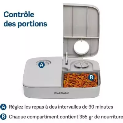 Distributeur automatique 2 repas PETSAFE - Sans BPA - 300g