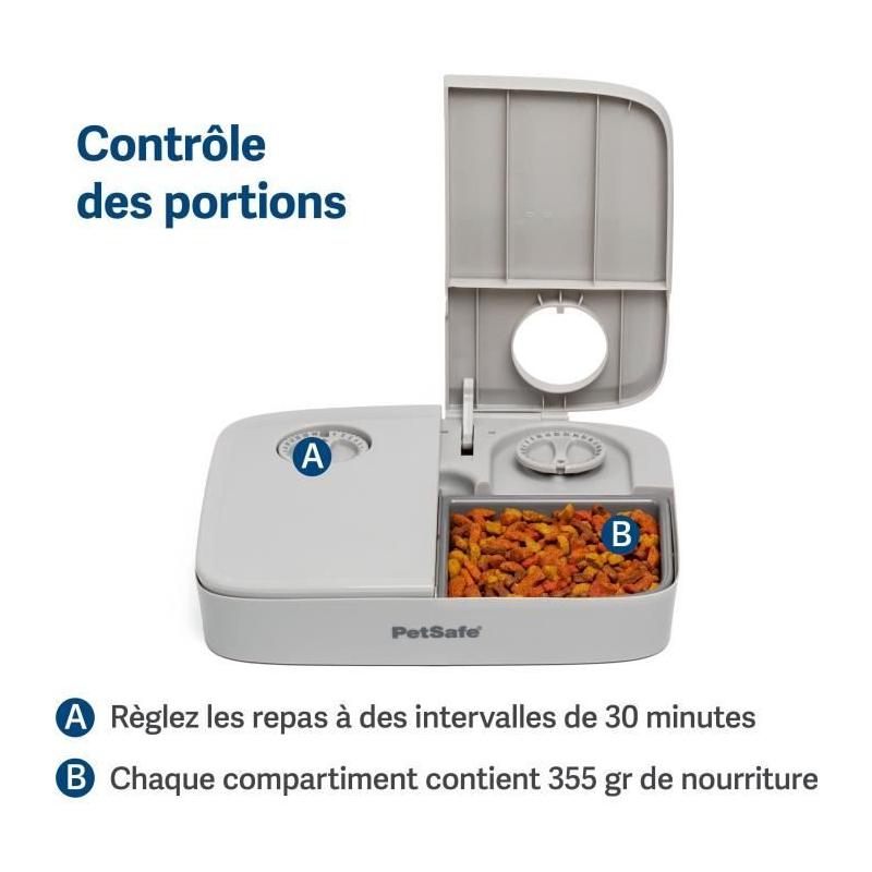 Distributeur automatique 2 repas PETSAFE - Sans BPA - 300g