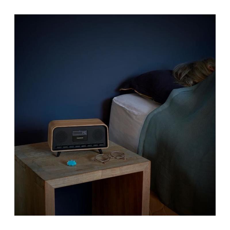 Radio-réveil Bluetooth THOMSON - Vintage Cosy : Double alarme, Chargeur USB-C