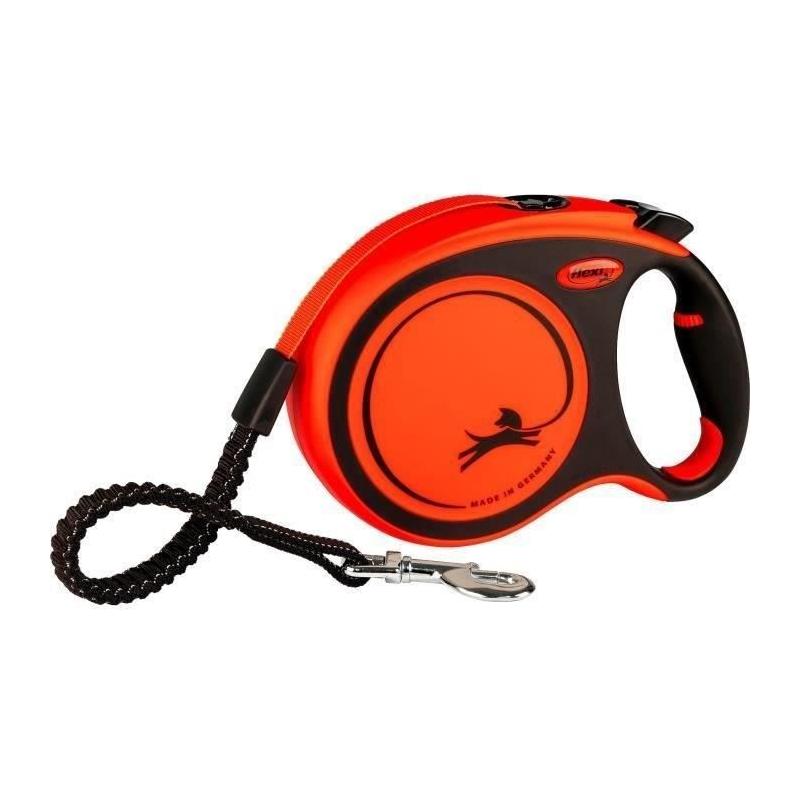 Laisse extensible TRIXIE flexi XTREME - Taille L - 8m - Noir et orange