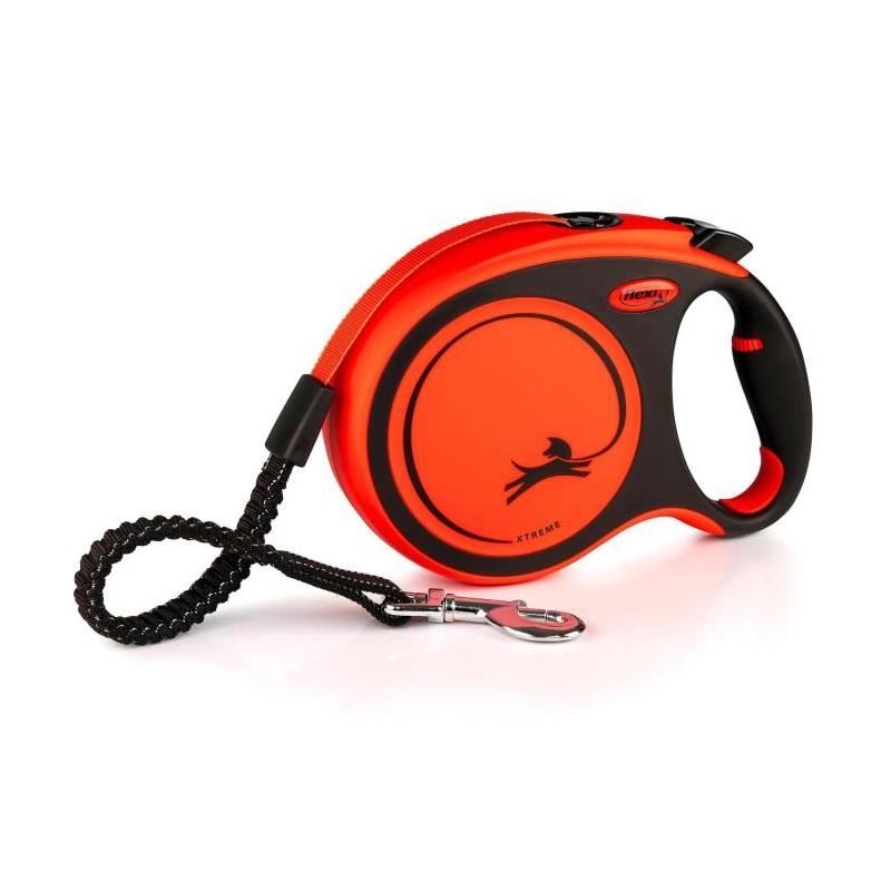 Laisse extensible TRIXIE flexi XTREME - Taille L - 8m - Noir et orange