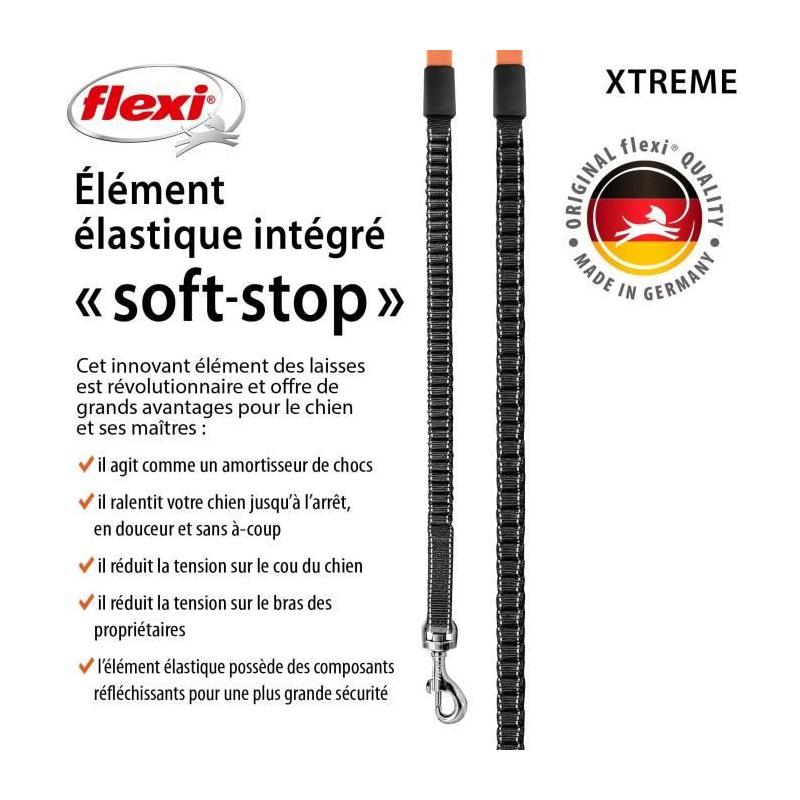 Laisse extensible TRIXIE flexi XTREME - Taille L - 8m - Noir et orange