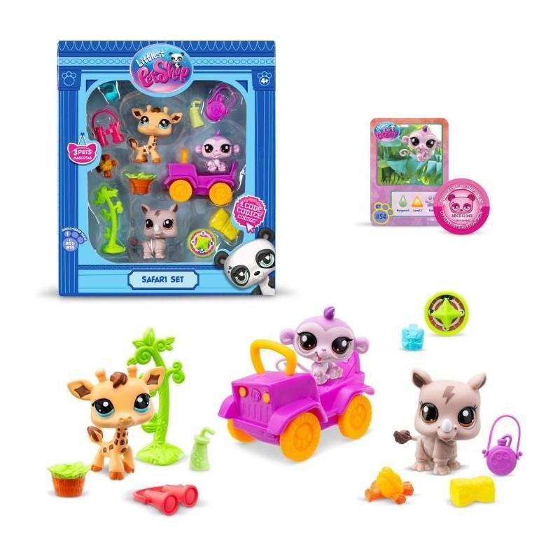 Figurines Littlest Pet Shop Pack Safari - 3 animaux et accessoires