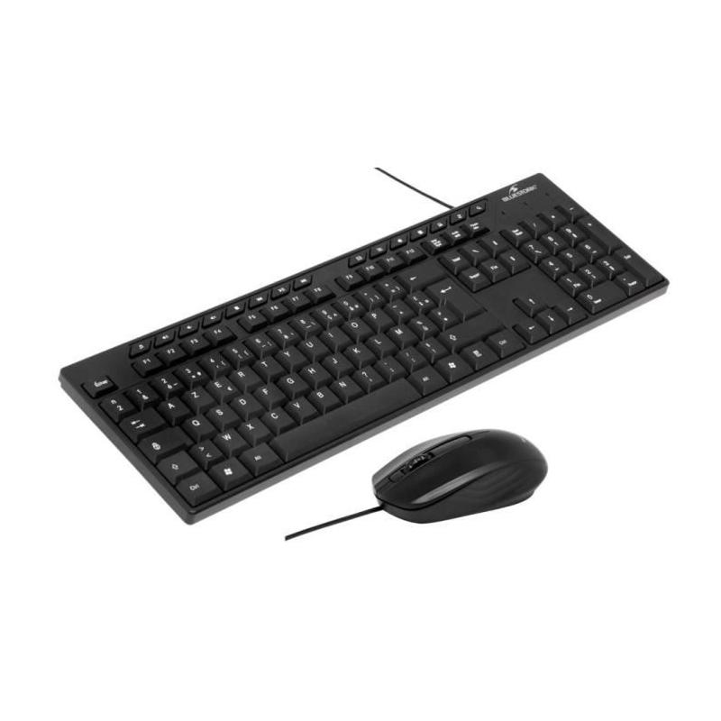 Pack Clavier Souris BLUESTORK MEDIA OFFICE - Filaire - Azerty - Noir