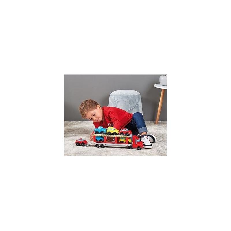 Transportez 6 voitures avec ce camion porteur ECOIFFIER - Rouge!