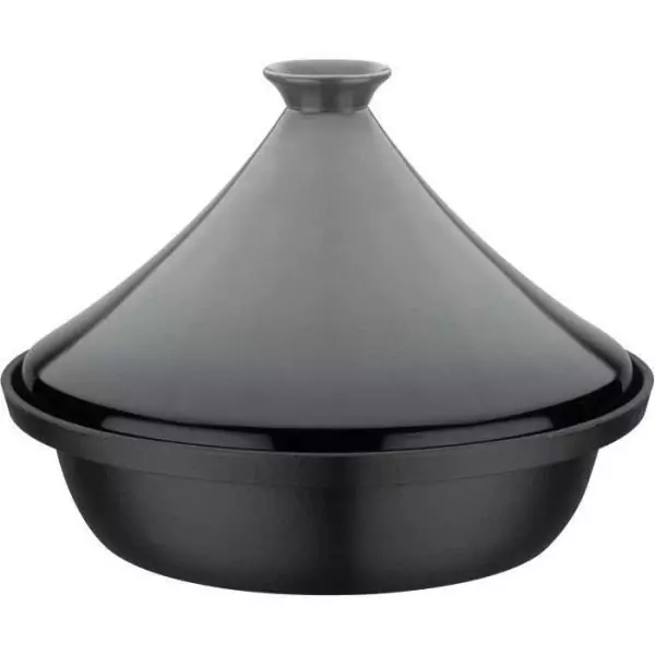 Tajine fonte massive - GSW - 30 x 22 cm - Couvercle céramique - Induction - Gris