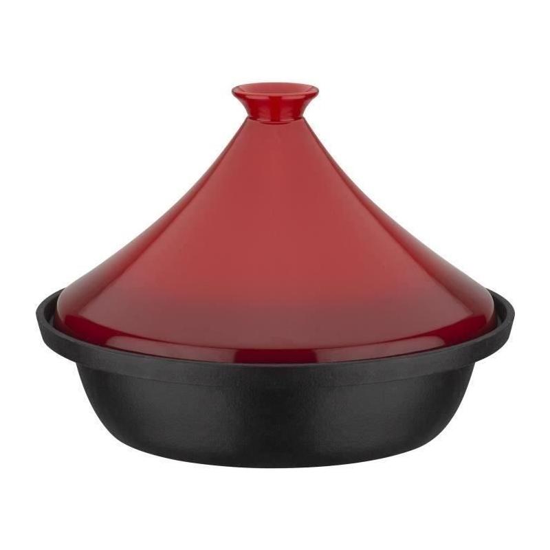 Faites mijoter vos plats avec style grâce à Tajine fonte massive - GSW - 30 x 22 cm - Rouge