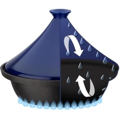 Cocotte Tajine Fonte Massive GSW 30x22 cm Bleu