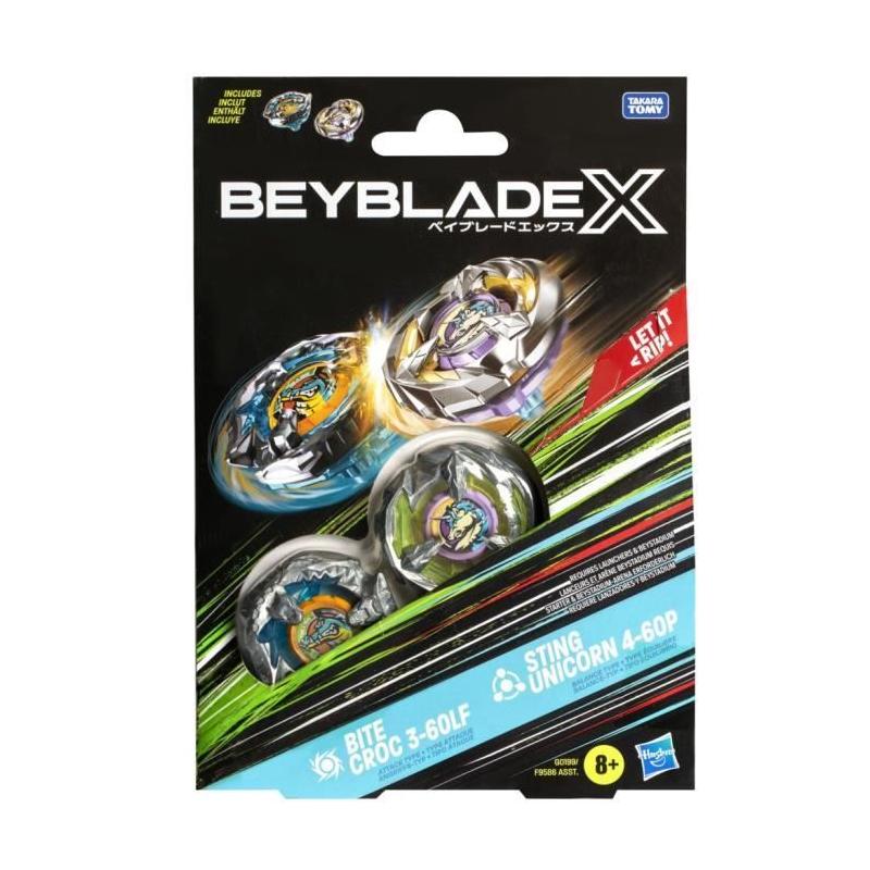 Pack Double Beyblade X Bite Croc et Sting Unicorn - Toupies Compétition