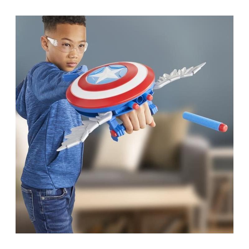 NERF Blaster Skyshot Captain America - Pour un déguisement audacieux!