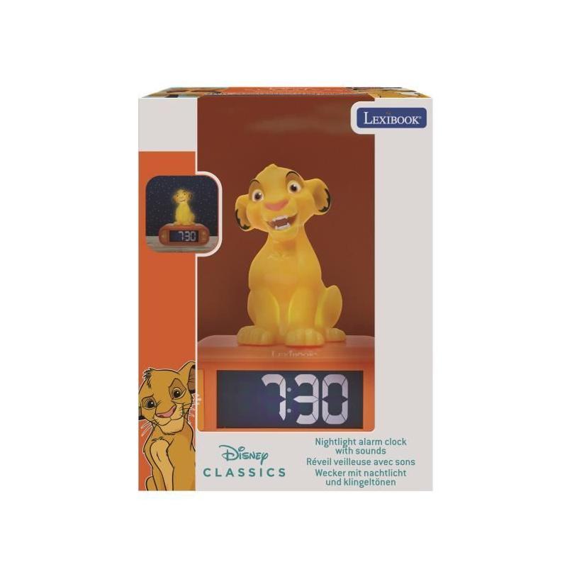 Réveil veilleuse 3D Lexibook Simba - Jaune vif - Pour enfant