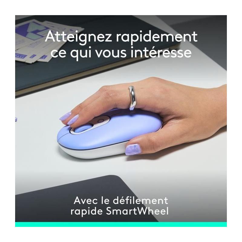 Souris sans fil Logitech Pop Mouse - Lilas - Compacte et colorée