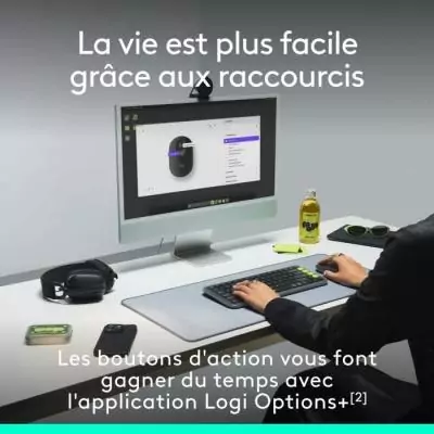 Souris sans fil Logitech Pop Mouse - Lilas - Compacte et colorée