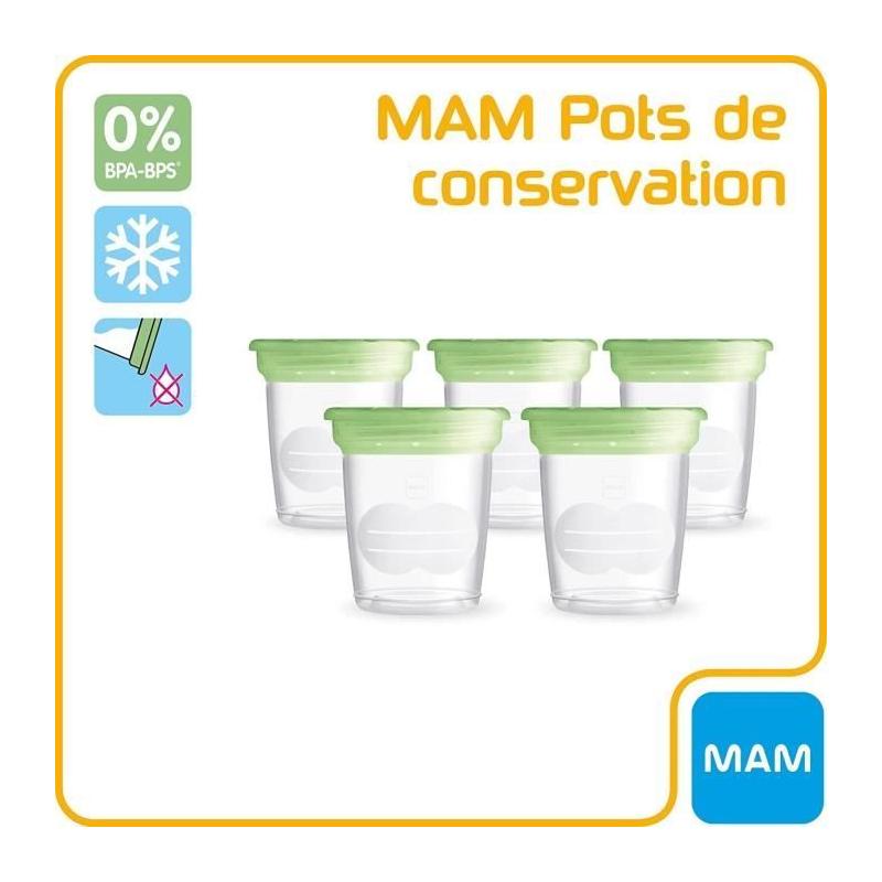 Lot de 5 pots de conservation pour lait maternel 120ml