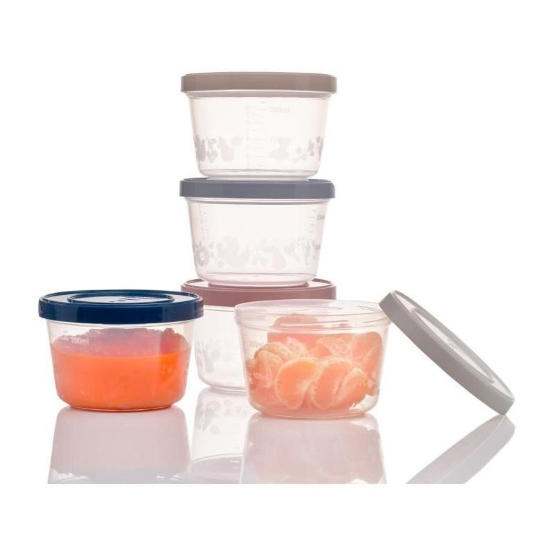 Lot de 5 boîtes de conservation 250ml pour repas bébé