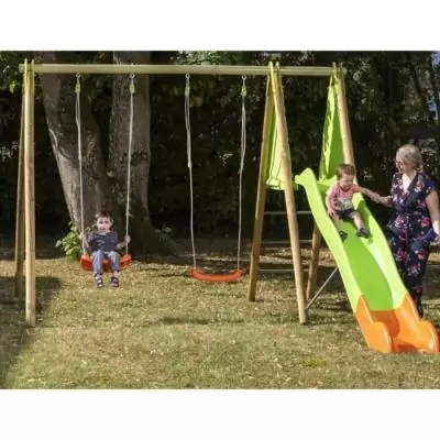 Station de jeux bois et métal Techwood ARROBA - Pour 4 enfants