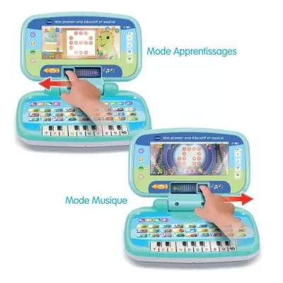 Un premier ordinateur éducatif et musical pour enfants de 33 x 30 x 7 cm