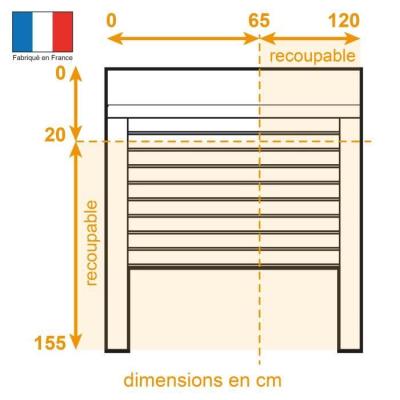 Volet roulant PVC Blanc H155 x L120 cm - Manoeuvre électrique radio
