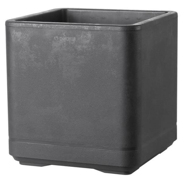 Pot de fleur Cube - DEROMA- Cosmo - Anthracite - A réserve d'eau - Roulettes - 38 cm