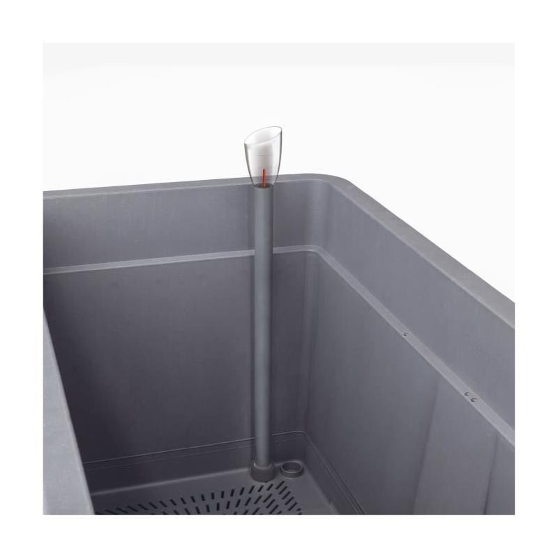 Pot de fleur Cube DEROMA Cosmo Anthracite 38 cm - Avec réserve d'eau et roulettes