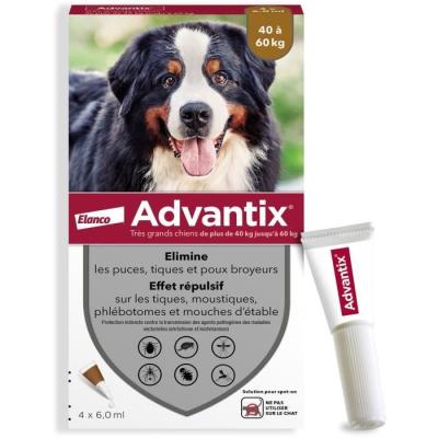 Advantix Chien 40-60kg: Solution Antiparasitaire 4 Pipettes