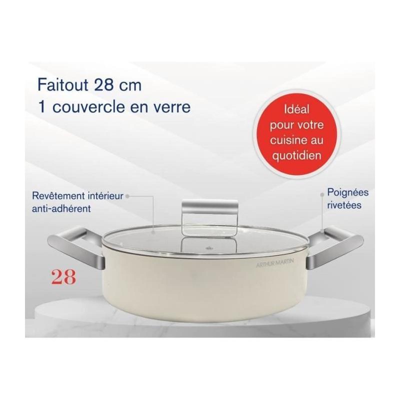 Faitout Arthur Martin AM1102 - Aluminium Forgé 28 cm - Induction + four