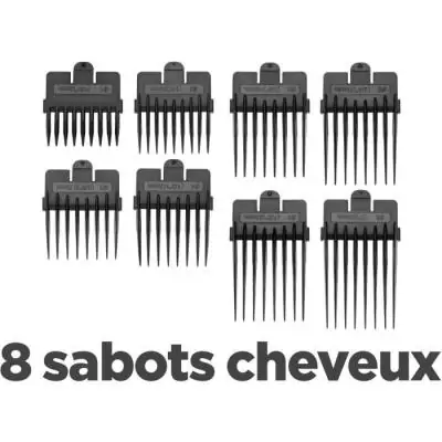 Tondeuse Cheveux BaByliss E695E - Lames en acier inoxydable - 8 guides de coupe