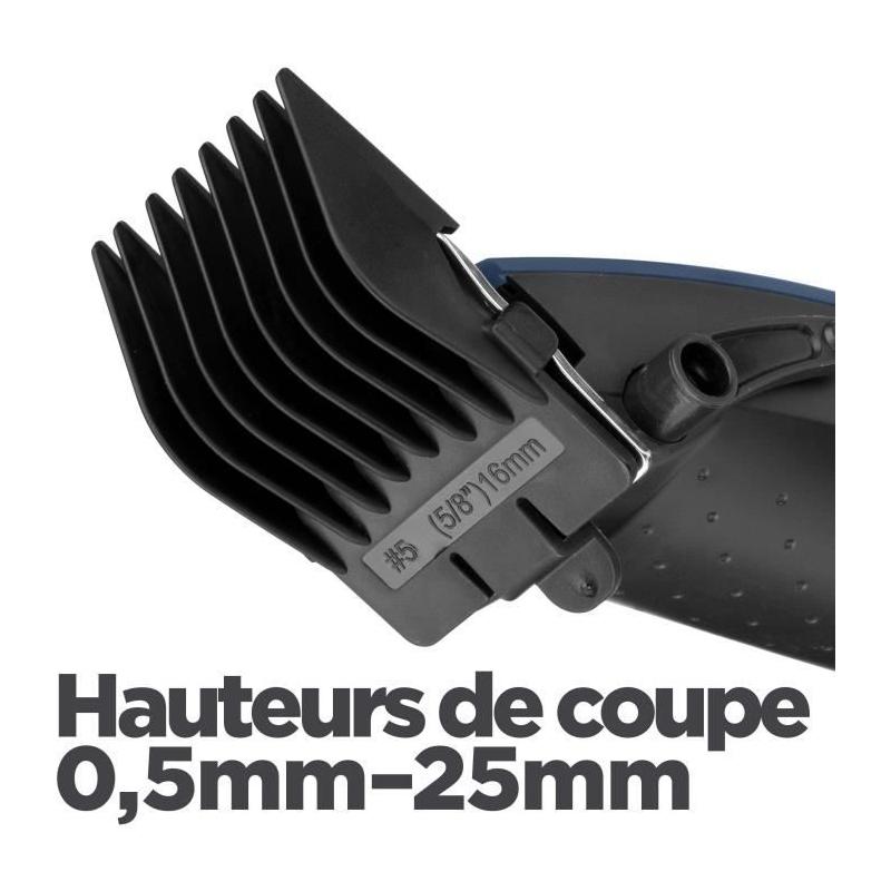 Tondeuse Cheveux BaByliss E695E - Lames en acier inoxydable - 8 guides de coupe