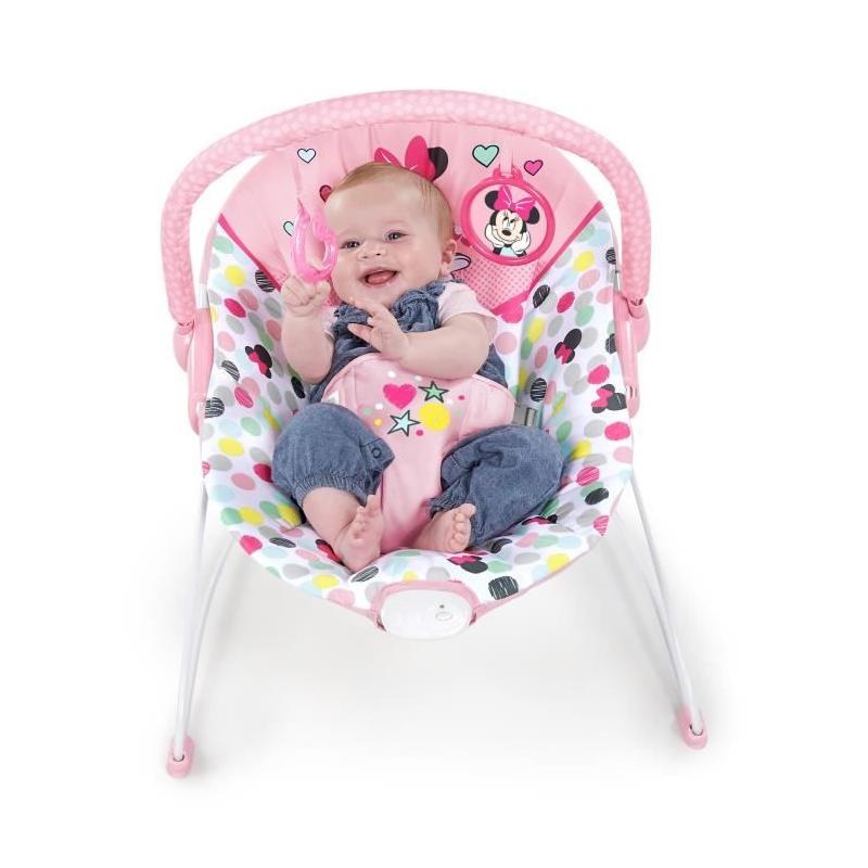 Transat bébé MINNIE Confettis avec jouets d'éveil - Vibrations apaisantes