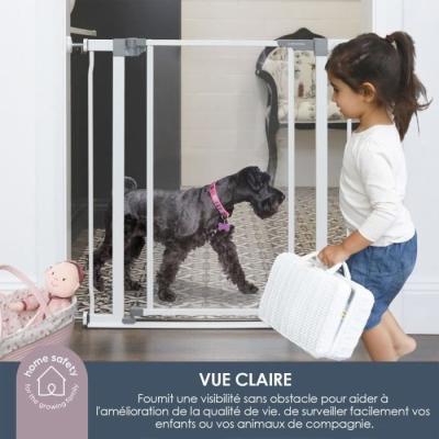 Barrière de sécurité transparente DREAMBABY - Maintien ouvert - Bas anti-chute