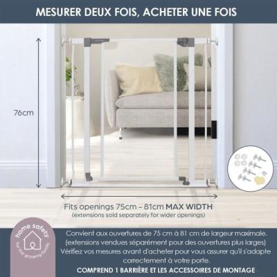 Barrière de sécurité transparente DREAMBABY - Maintien ouvert - Bas anti-chute