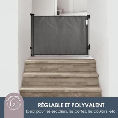 Barrière de sécurité DREAMBABY rétractable - Noir, H90 cm