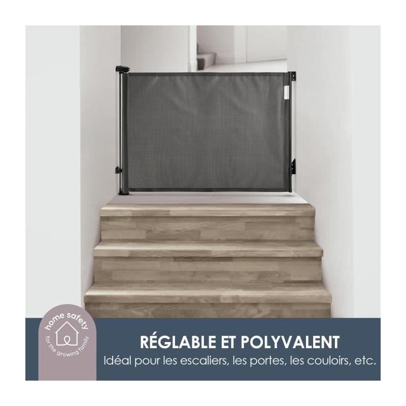Barrière de sécurité DREAMBABY rétractable - Noir, H90 cm