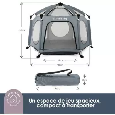 Parc Aventure Pop-Up Dreambaby - Tissu avec sac de transport - Protection UV - Ø 1,3 m