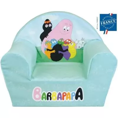 Fauteuil club enfant BARBAPAPA - FUN HOUSE - Origine France - 52 x 33 x 42 cm