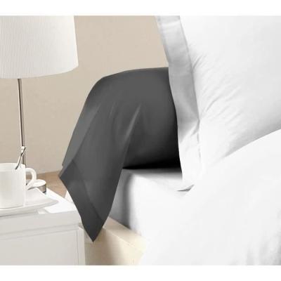 Taies de Traversin 100% coton 85x185 cm gris foncé - Lot de 2