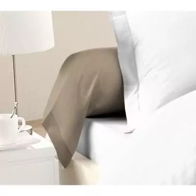 Housses de Traversin en Coton 85x185 cm - Lot de 2 Beige