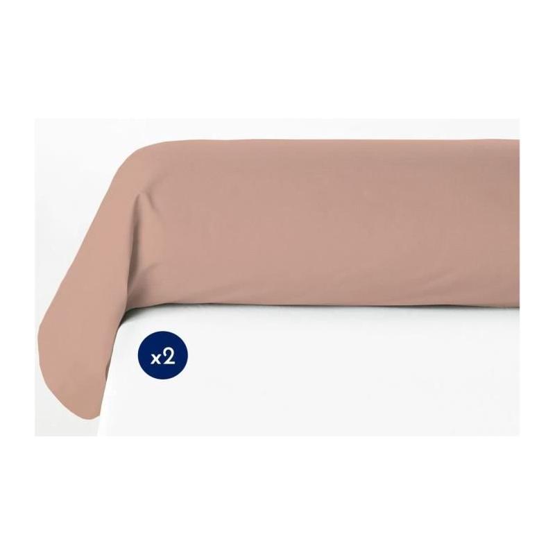 Lot de 2 taies de traversin rose - Qualité Lovely Home Oeko-Tex