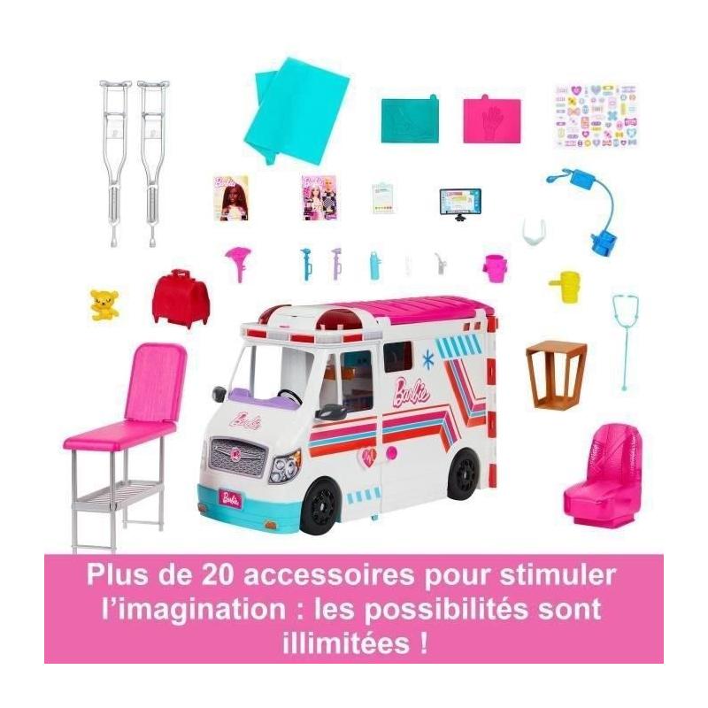 Barbie Ambulance et Clinique Médicale - Coffret avec Accessoires