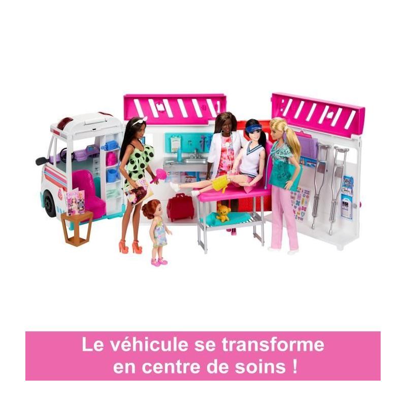 Barbie Ambulance et Clinique Médicale - Coffret avec Accessoires