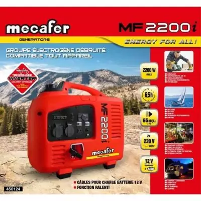 Groupe électrogène Inverter 2200W max - Compact et puissant