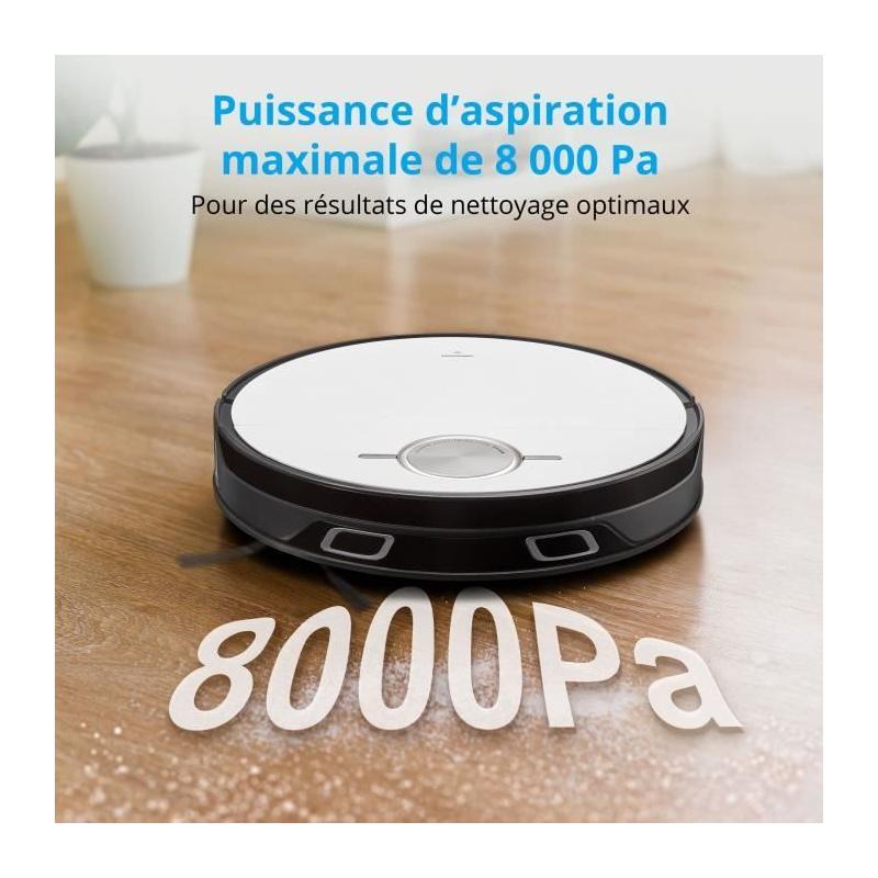 Aspirateur Robot MEDION X50 SW: Navigation Laser, 8000 Pa - Zones NO GO & GO