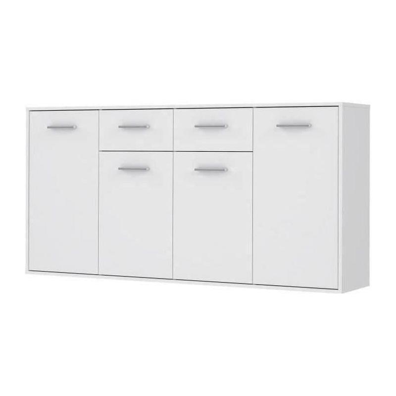 Buffet PILVI 4 portes 2 tiroirs Blanc mat - Eco-friendly FSC®