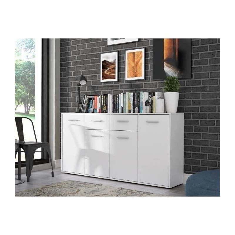Buffet PILVI 4 portes 2 tiroirs Blanc mat - Eco-friendly FSC®