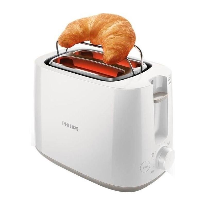 Grille-pain PHILIPS HD2581/00 - Réchauffe viennoiseries - Blanc