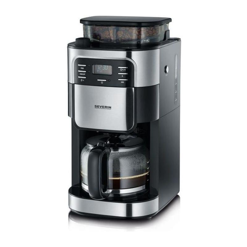 Machine à café expresso avec broyeur intégré SEVERIN 4810 - Noir et inox - 1000W - 1,4 L