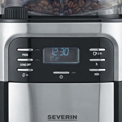 Machine à café expresso avec broyeur intégré SEVERIN 4810 - Noir et inox - 1000W - 1,4 L