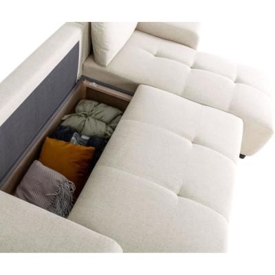 Canapé d'angle convertible réversible SIERRA - Beige - 160 x 82 x 243 cm